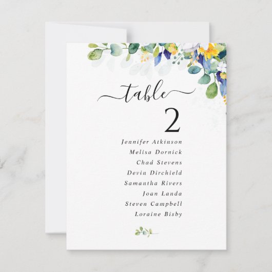 エレガントフローラ黄色の白い青い座席表 (正面)