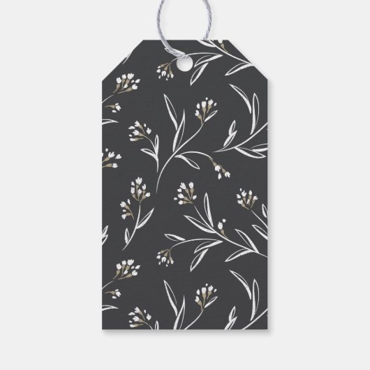 エレガントフローラ黒板素朴モノグラ結婚ム ギフトタグ (裏面)