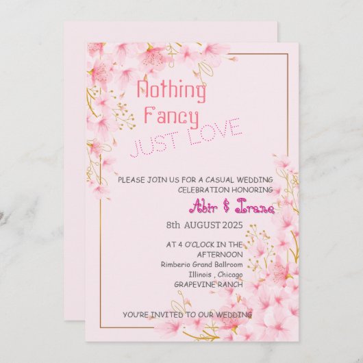 エレガントフローラ007結婚by Nasrin 招待状 (正面/裏面)