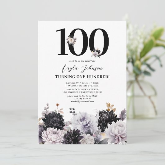 エレガントフローラ100th誕生日パーティー 招待状 (スタンド正面)