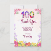 エレガントフローラ100th誕生日パーティー/ 100年 サンキューカード (正面)