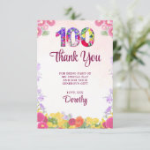 エレガントフローラ100th誕生日パーティー/ 100年 サンキューカード (スタンド正面)