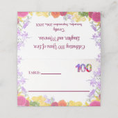 エレガントフローラ100th誕生日パーティー/ 100年 プレイスカード (外部開封)