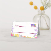 エレガントフローラ100th誕生日パーティー/ 100年 プレイスカード (正面)