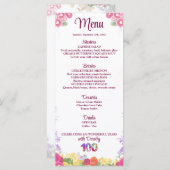 エレガントフローラ100th誕生日パーティー/ 100年 メニュー (正面/裏面)