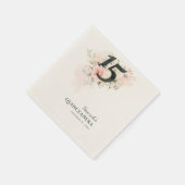 エレガントフローラ15番目の誕生日キンセアニェラパーティー スタンダードカクテルナプキン (角)