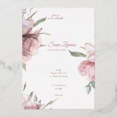 エレガントフローラ18番目の誕生日招待状カード 箔招待状 (正面)