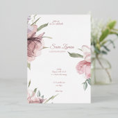 エレガントフローラ18番目の誕生日招待状カード 箔招待状 (立ち正面)