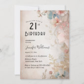 エレガントフローラ21歳の誕生日パーティー 招待状 (正面)