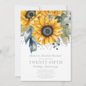 エレガントフローラ25結婚周年記念招待状 招待状 (正面)