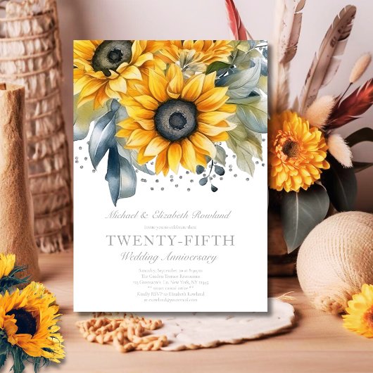 エレガントフローラ25結婚周年記念招待状 招待状