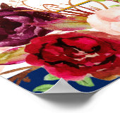 エレガントフローラ30歳の誕生日バナー ポスター (角)