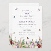 エレガントフローラ30歳の誕生日パーティー 招待状 (正面/裏面)