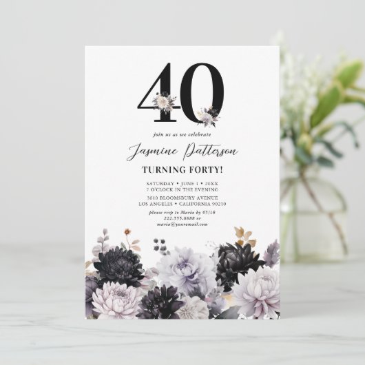 エレガントフローラ40歳の誕生日パーティー 招待状 (スタンド正面)