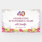 エレガントフローラ40歳の誕生日パーティー/40歳 横断幕 (横)