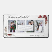 エレガントフローラ4 – 写真結婚のタイポグラフィ デスクマット (キーボード&マウス)