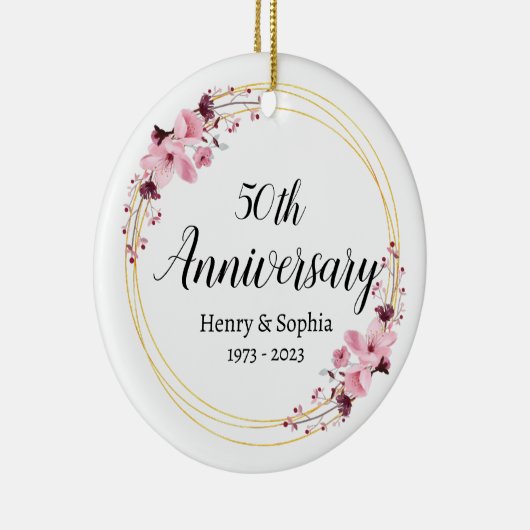 エレガントフローラ50周年記念結婚記念 セラミックオーナメント (右)