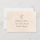 エレガントフローラ50歳の誕生日RSVPカード50花 出欠カード (裏面)