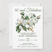 エレガントフローラ50番目の誕生日招待状 招待状 (正面)