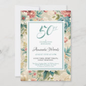 エレガントフローラ50誕生祝い 招待状 (正面)