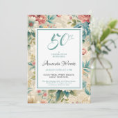 エレガントフローラ50誕生祝い 招待状 (スタンド正面)