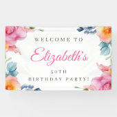 エレガントフローラ50th誕生日ウェルカムバナー 横断幕 (横)