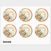 エレガントフローラ50th誕生日シール ラウンドシール (シート)