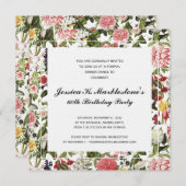 エレガントフローラ60バースデーパーティ招待状 招待状 (正面/裏面)