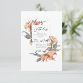 エレガントフローラ60番目の誕生日招待状 サンキューカード (スタンド正面)