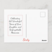 エレガントフローラ60thバースデーカードフラワー60招待状 ポストカード (裏面)