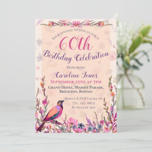 エレガントフローラ60th誕生日パーティーへの招待 セーブザデート (スタンド正面)