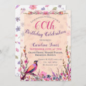 エレガントフローラ60th誕生日パーティーへの招待 セーブザデート (正面/裏面)