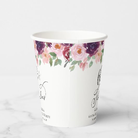 エレガントフローラ60th誕生日パーティー 紙コップ (右)