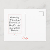 エレガントフローラ60th birthday card 60日付を保存する 案内ポストカード (裏面)