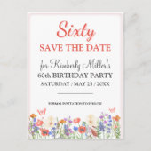 エレガントフローラ60th birthday card 60日付を保存する 案内ポストカード (正面)