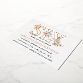 エレガントフローラ66誕生日実在 箔招待状 (回転した状態)