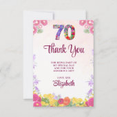 エレガントフローラ70歳の誕生日パーティー/70歳 サンキューカード (正面)