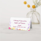 エレガントフローラ70歳の誕生日パーティー/70歳 プレイスカード (裏面)