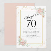 エレガントフローラ70歳の誕生日 招待状 (正面/裏面)