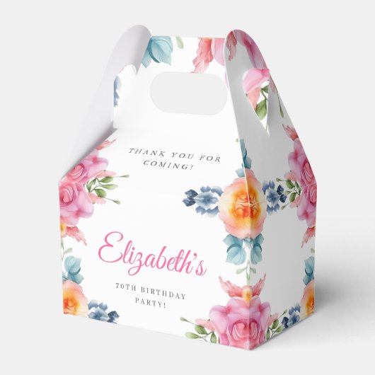 エレガントフローラ70番目の誕生日優先ボックス フェイバーボックス (正面サイド)
