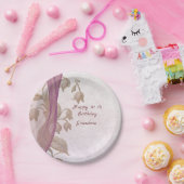 エレガントフローラ70番目の誕生日紙プレート ペーパープレート (パーティー)