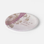 エレガントフローラ70番目の誕生日紙プレート ペーパープレート (アングル)