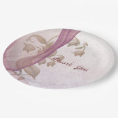 エレガントフローラ70番目の誕生日紙プレート ペーパープレート (アングル)