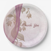 エレガントフローラ70番目の誕生日紙プレート ペーパープレート (正面)