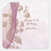 エレガントフローラ70誕生日角ステッカー スクエアシール (正面)