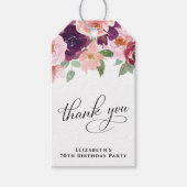 エレガントフローラ70th誕生日パーティーありがとう ギフトタグ (正面)