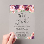 エレガントフローラ70th誕生日パーティー アクリル招待状 (インサイチュ (ポータブル))