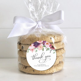 エレガントフローラ75th誕生日パーティーありがとう ラウンドシール