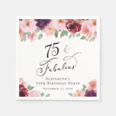 エレガントフローラ75th誕生日パーティー スタンダードカクテルナプキン (正面)