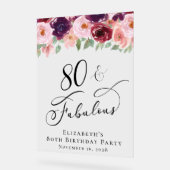 エレガントフローラ80thバースデーパーティーへようこそ澄ん アクリルサイン (傾斜)